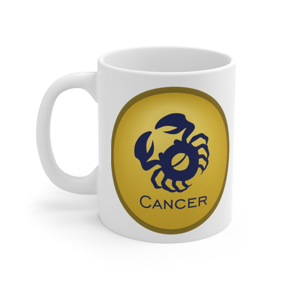 Gold Coin Cancer Zodiac Design on Ceramic Mug 11oz