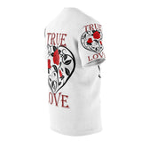 True Love design on Unisex AOP Cut & Sew Tee