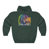 Lion & Lioness "Love Is All" Design on Unisex Heavy Blend™ Hooded Sweatshirt