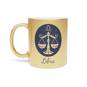 Libra Zodiac Metallic Mug (Silver / Gold) 11 oz
