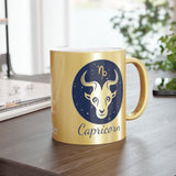 Capricorn Zodiac Metallic Mug (Silver / Gold) 11 oz