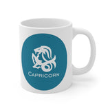 Blue Coin Capricorn Zodiac Design on Ceramic Mug 11oz