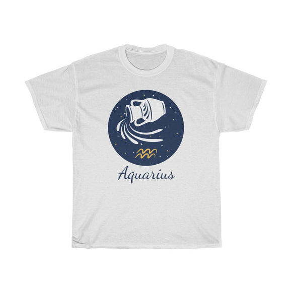 Aquarius Zodiac Unisex Heavy Cotton Tee