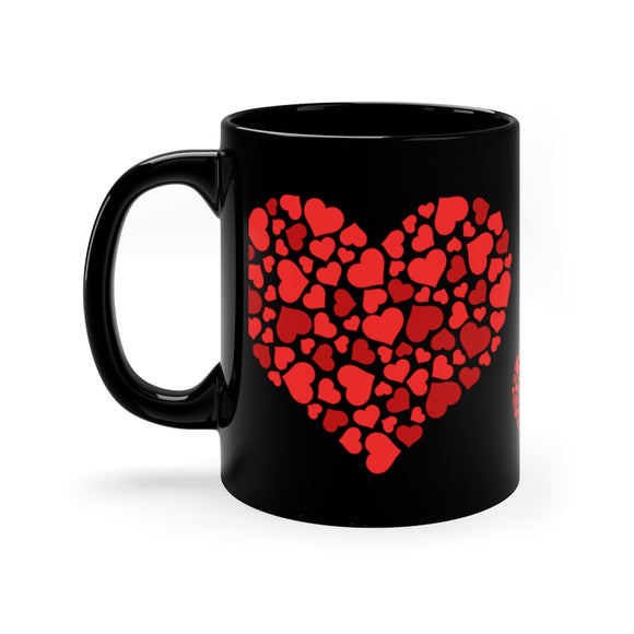 Hearts Of Hearts 11oz Black Mug