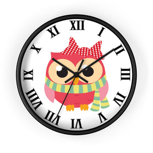 Watchful Owl Roman Numerals Wall clock