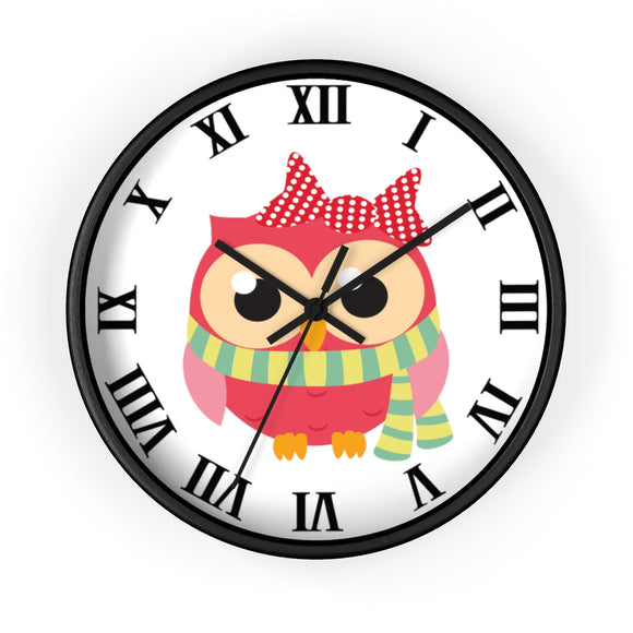 Watchful Owl Roman Numerals Wall clock