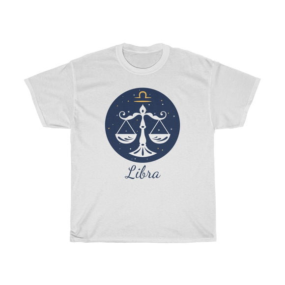 Libra Zodiac Unisex Heavy Cotton Tee