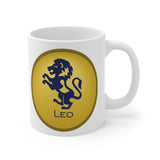 Gold Coin Leo Zodiac Design on Ceramic Mug 11oz