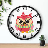 Watchful Owl Roman Numerals Wall clock