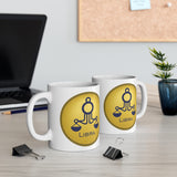 Gold Coin Libra Zodiac Design on Ceramic Mug 11oz