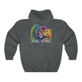 Lion & Lioness "Love Is All" Design on Unisex Heavy Blend™ Hooded Sweatshirt