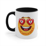 Love With A Smile Emoji on Accent Coffee Mug, 11oz