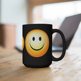 Happy Smiley Black Mug 15oz