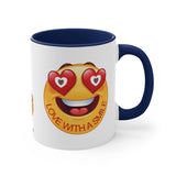 Love With A Smile Emoji on Accent Coffee Mug, 11oz