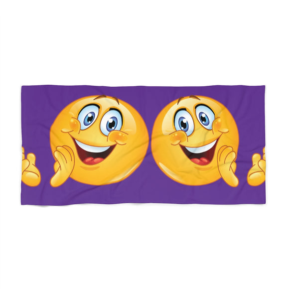 Happy Clapping Emojis Beach Towel