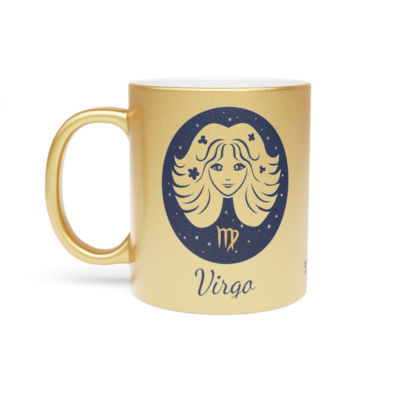 Virgo Zodiac Metallic Mug (Silver / Gold) 11 oz