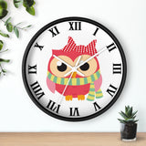 Watchful Owl Roman Numerals Wall clock