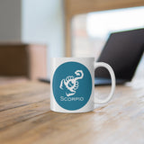 Blue Coin Scorpio Zodiac Design on Ceramic Mug 11oz