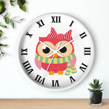 Watchful Owl Roman Numerals Wall clock