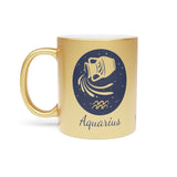 Aquarius Zodiac Metallic Mug (Silver / Gold) 11 oz