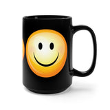 Happy Smiley Black Mug 15oz