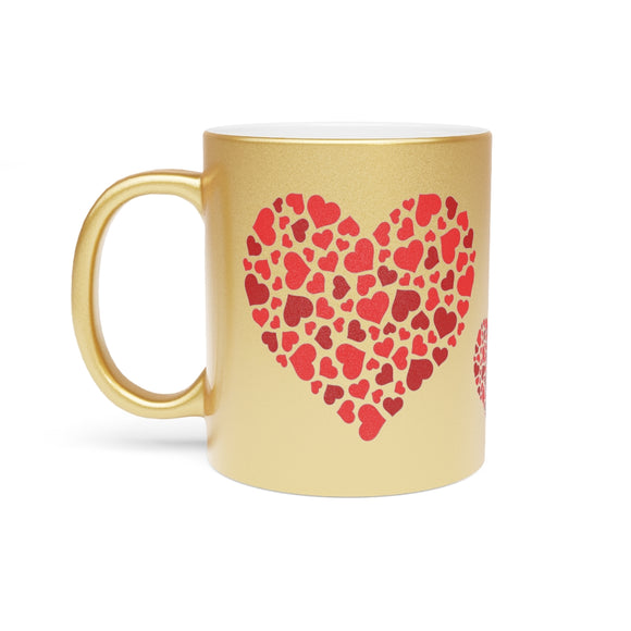 Heart Of Hearts Metallic Mug (Silver / Gold)