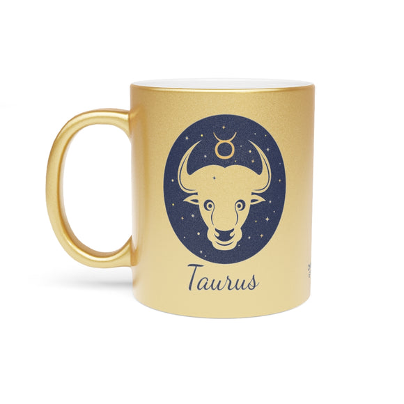 Taurus Zodiac Metallic Mug (Silver / Gold) 11 oz