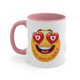 Love With A Smile Emoji on Accent Coffee Mug, 11oz