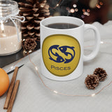 Gold Coin Pisces Zodiac Design on Ceramic Mug 11oz