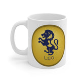 Gold Coin Leo Zodiac Design on Ceramic Mug 11oz