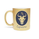 Capricorn Zodiac Metallic Mug (Silver / Gold) 11 oz