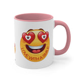 Love With A Smile Emoji on Accent Coffee Mug, 11oz