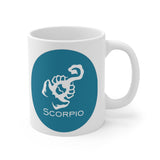 Blue Coin Scorpio Zodiac Design on Ceramic Mug 11oz