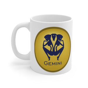 Gold Coin Gemini Zodiac Design on Ceramic Mug 11oz