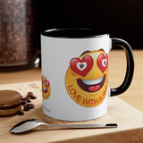 Love With A Smile Emoji on Accent Coffee Mug, 11oz