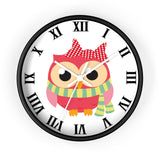 Watchful Owl Roman Numerals Wall clock