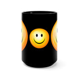 Happy Smiley Black Mug 15oz