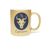 Capricorn Zodiac Metallic Mug (Silver / Gold) 11 oz