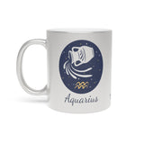 Aquarius Zodiac Metallic Mug (Silver / Gold) 11 oz